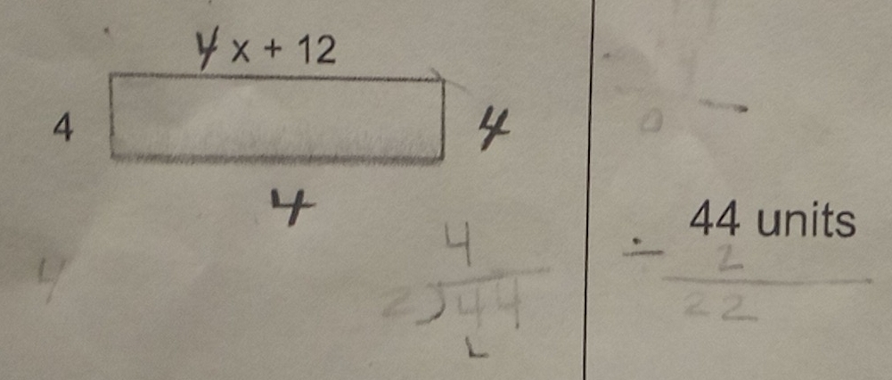 X+ 12
4
44 units