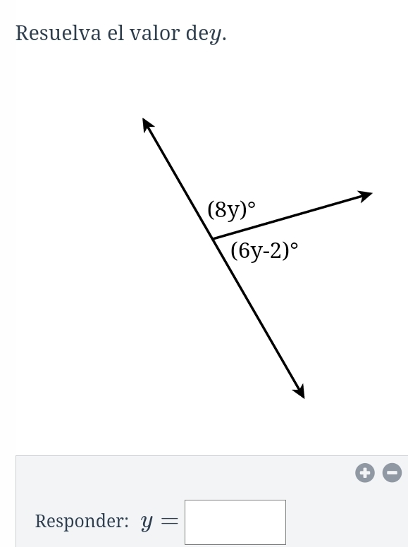 Resuelva el valor dey.
Responder: y=□