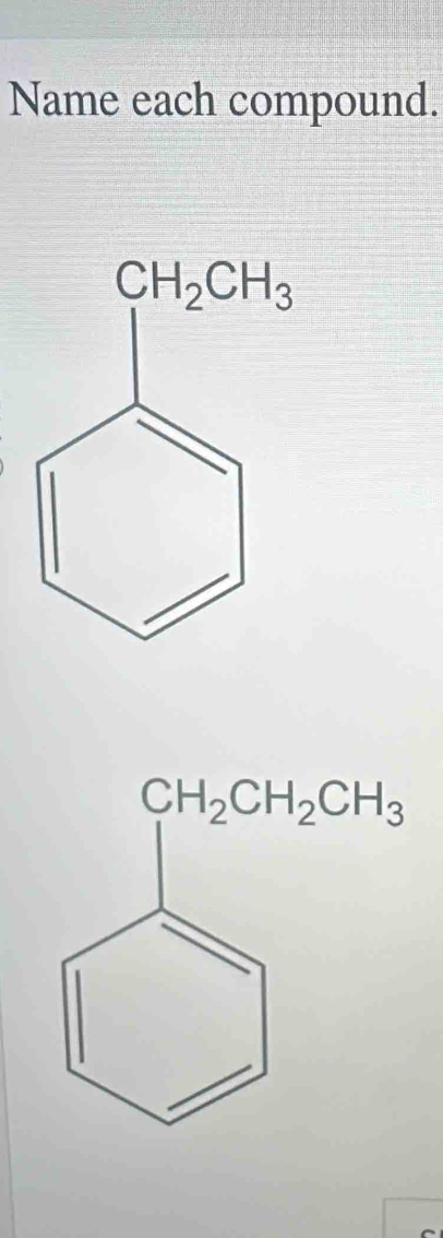 Name each compound.