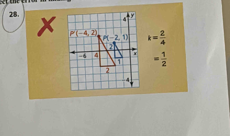 ect the error 
28.
k= 2/4 
= 1/2 