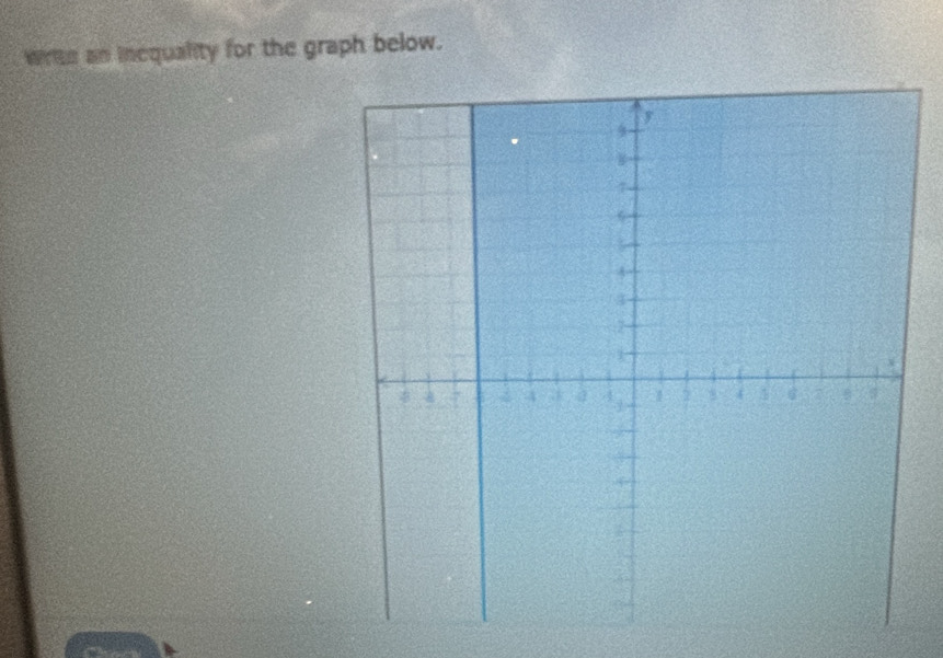 writs an incquality for the graph below.