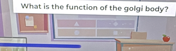 What is the function of the golgi body? 
a 
D