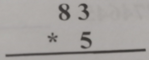 beginarrayr 83 *5 hline end(array)^