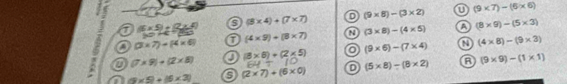 (6* 5)+(2* 4) (8* 4)+(7* 7) D (9* 8)-(3* 2) (9* 7)-(6* 6)
a (3* 7)+(4* 6) T (4* 9)+(8* 7) a (3* 8)-(4* 5) a (8* 9)-(5* 3)
32/AC=8
(7* 9)+(2* 8)
(8* 6)+(2* 5) o (9* 6)-(7* 4) a (4* 8)-(9* 3)
(9* 5)+(6* 3) (2* 7)+(6* 0) D (5* 8)-(8* 2) (9* 9)-(1* 1)