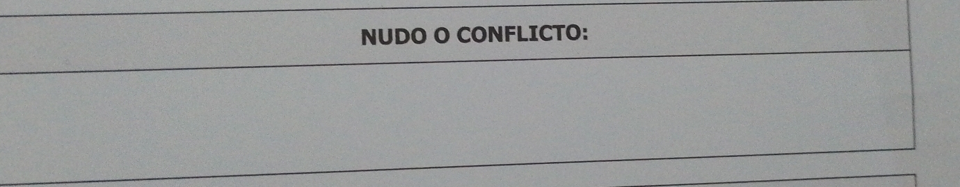 NUDO O CONFLICTO: