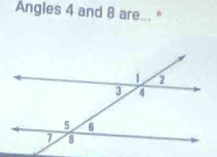 Angles 4 and 8 are... *