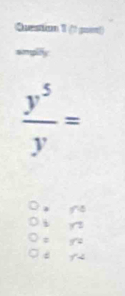 ueston
 y^5/y =
y-4