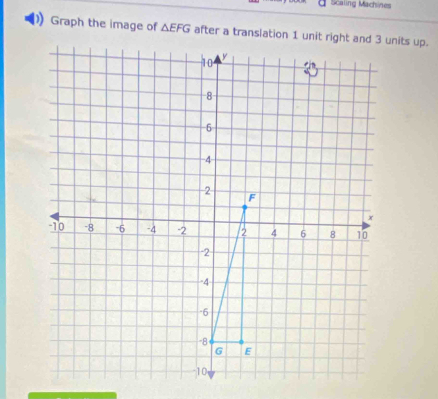 Scaling Machines 
Graph the image of △ EFG
