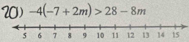 -4(-7+2m)>28-8m