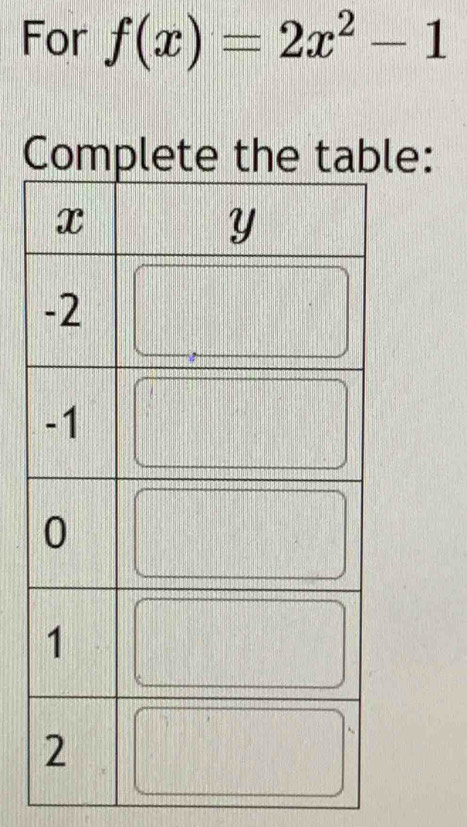 For f(x)=2x^2-1
e :