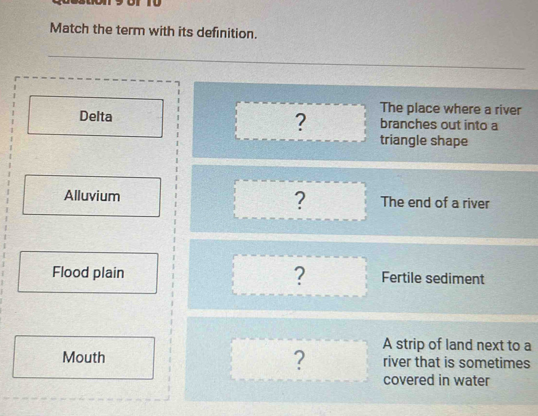 Match the term with its definition.
r
a 
es