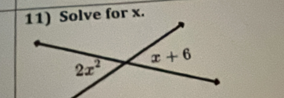 Solve for x.