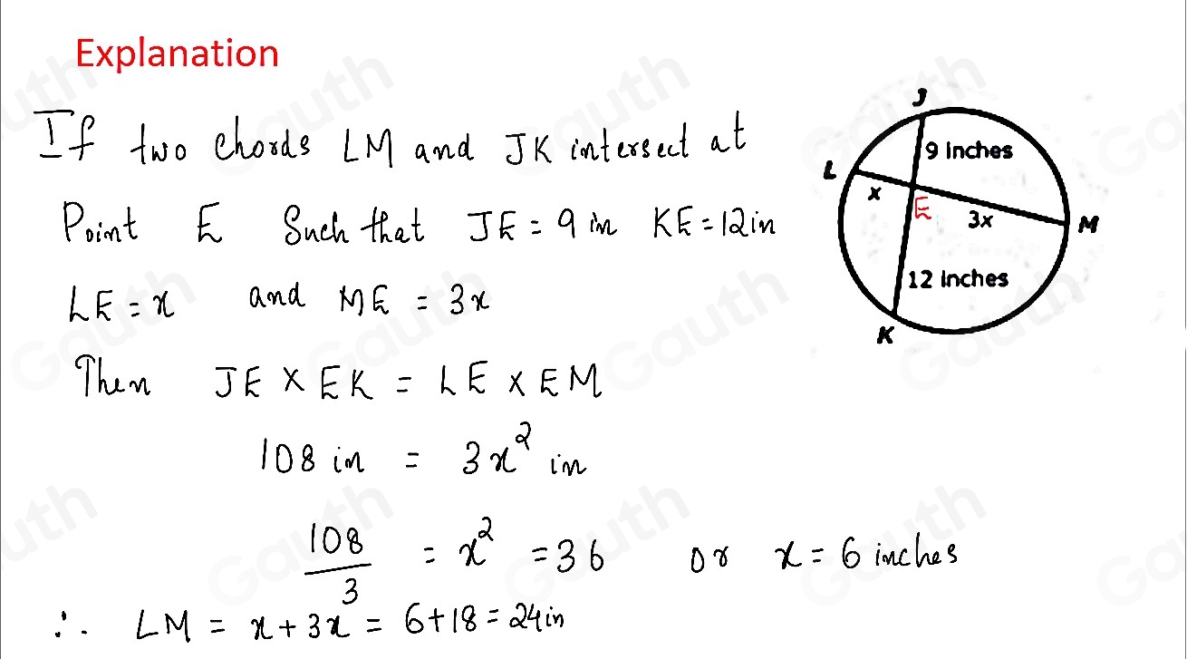 Solved: A carpenter is making a circular window. They plan to put two ...