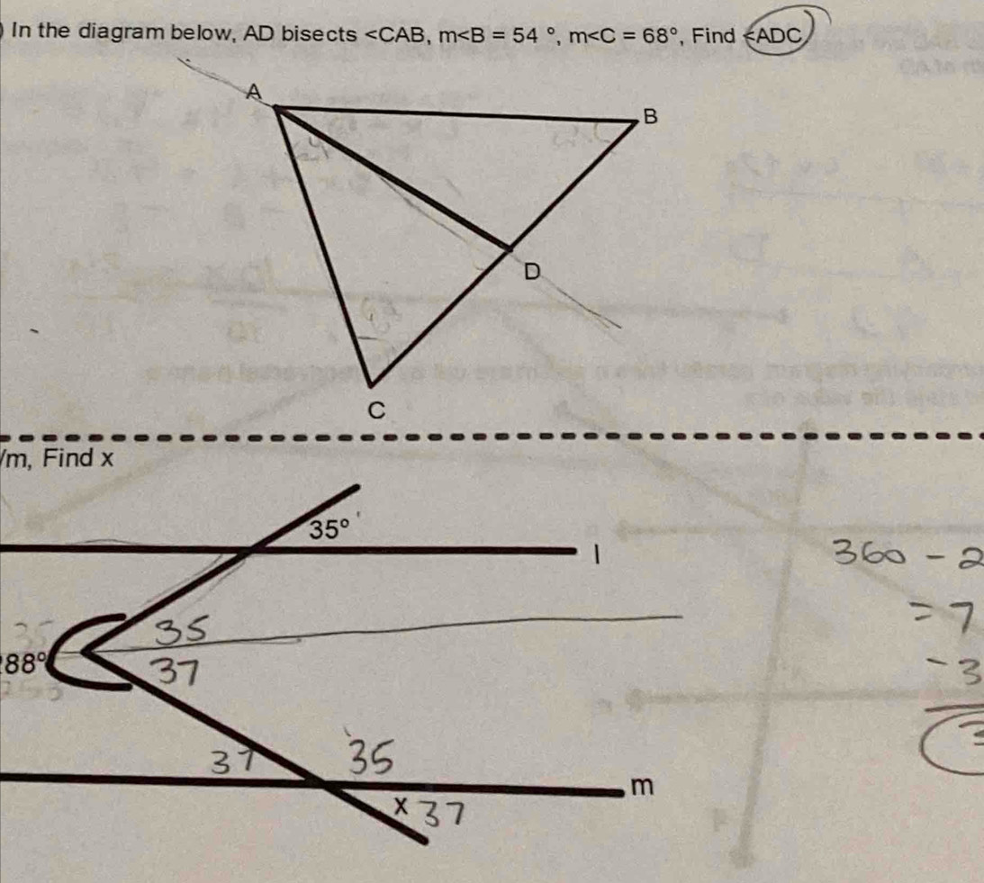 In the diagram below, AD bisects Find