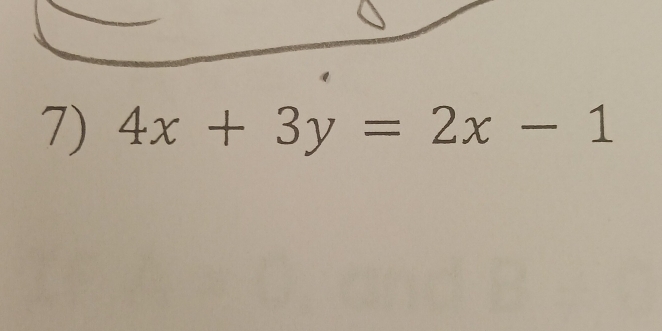 4x+3y=2x-1