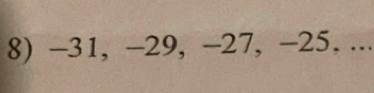 -31, -29, -27, -25, ...