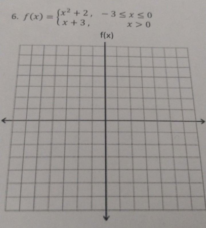 f(x)=beginarrayl x^2+2,-3≤ x≤ 0 x+3,x>0endarray.