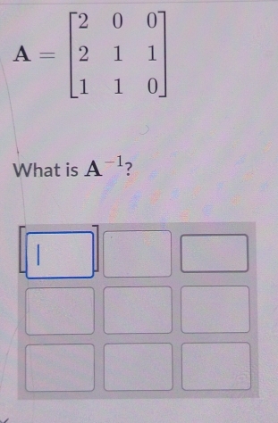 What is A^(-1) ?