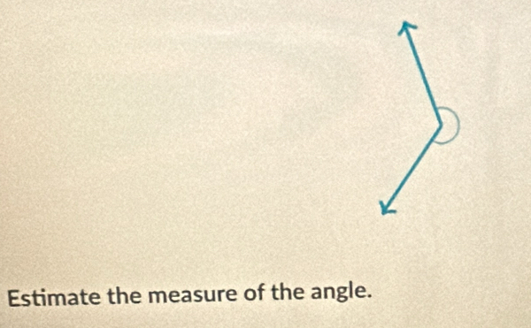 Estimate the measure of the angle.