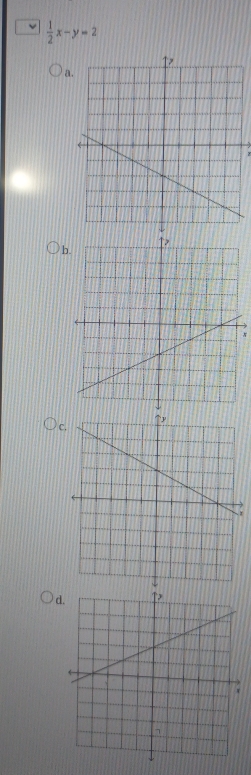  1/2 x-y=2
a
b
N
c
d