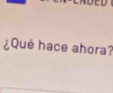 ¿Qué hace ahora?