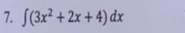 ∈t (3x^2+2x+4)dx