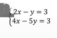 beginarrayl 2x-y=3 4x-5y=3endarray.