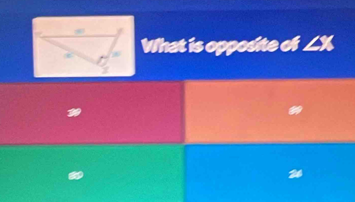 What is opposite of ∠X