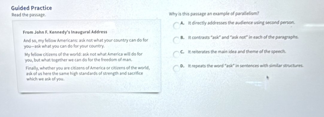 Solved: Guided Practice Read the passage. Why is this passage an ...