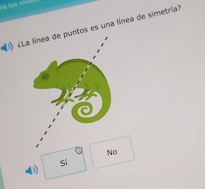 ra tus nivele
¿La línea de puntos es una línea de simetría?
No
Sí