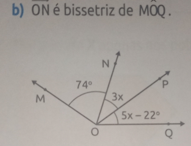 ON é bissetriz de MOQ .