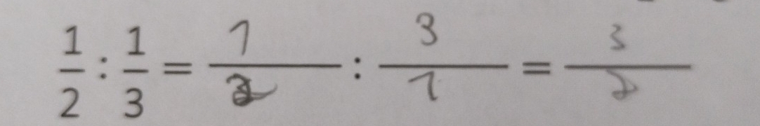  1/2 : 1/3 = =frac  :÷=÷