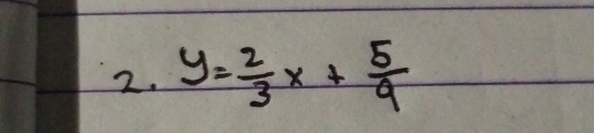 y= 2/3 x+ 5/9 