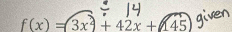 f(x)=(3x^2+42x+145)