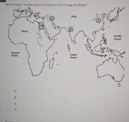 Which letter on the map is close
B
A
C