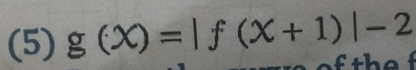 (5)
g(X)=|f(X+1)|-2
the