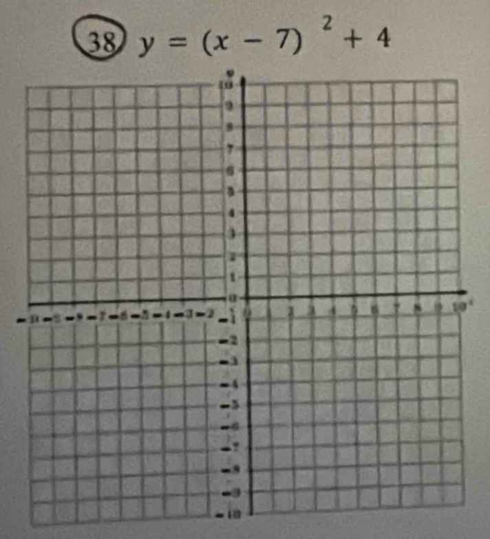 38 y=(x-7)^2+4
1