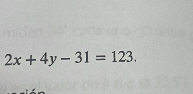 2x+4y-31=123.