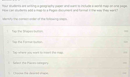 Solved: Your students are writing a geography paper and want to include ...