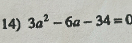 3a^2-6a-34=0