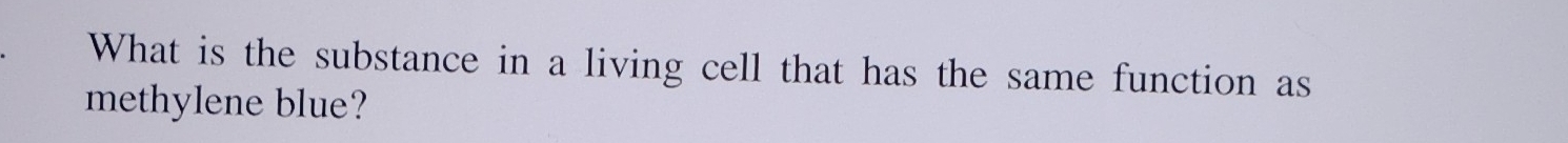 What is the substance in a living cell that has the same function as 
methylene blue?