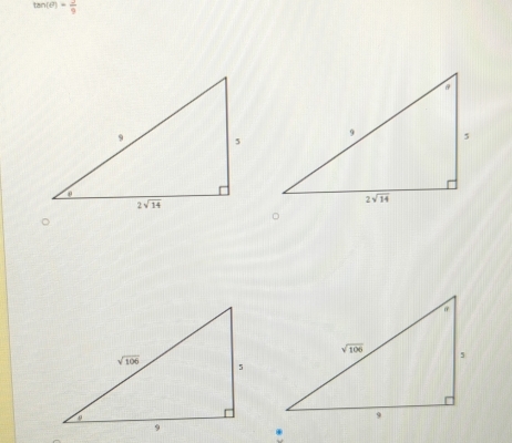 tan (θ )= 2/9 .