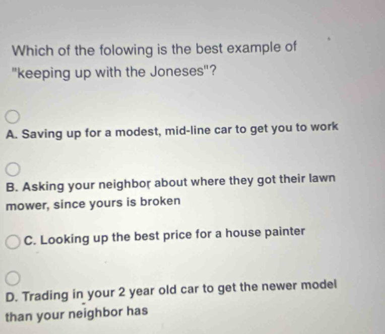 Solved: Which of the folowing is the best example of 