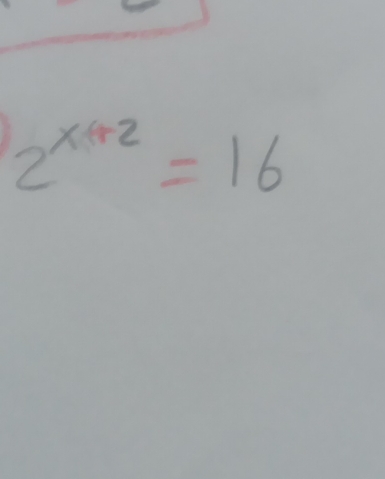 2^(x+2)=16