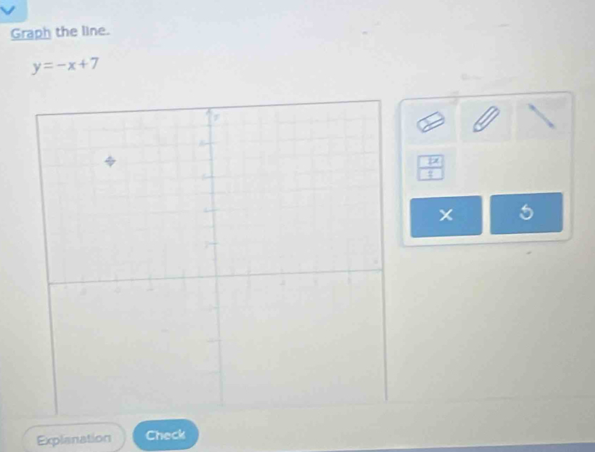 Graph the line.
y=-x+7
a 
Explanation Check