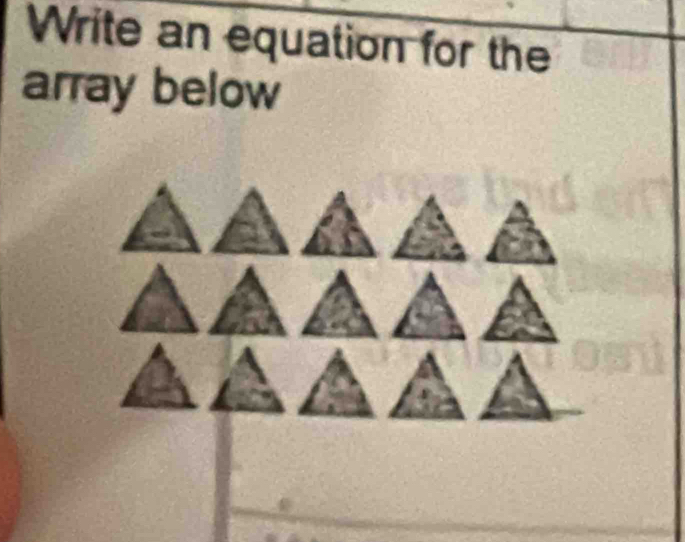 Write an equation for the 
array below