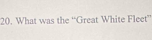 What was the “Great White Fleet'