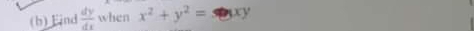 Eind  dy/dx  when x^2+y^2=xy