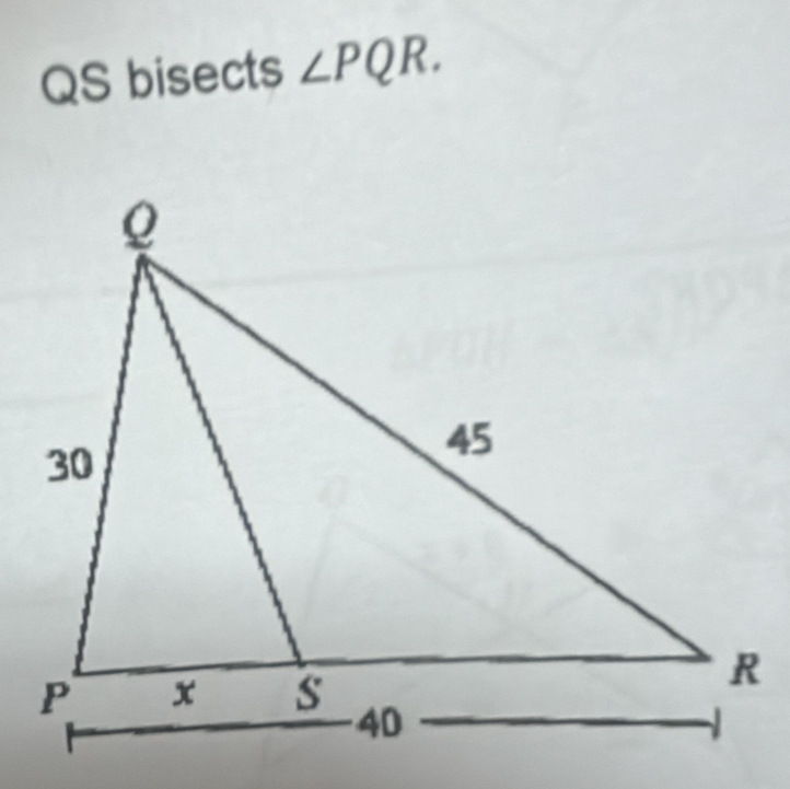 QS bisects ∠ PQR.