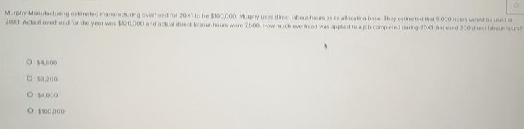 Solved: Murphy Manufacturing estimated manufacturing overhead for 20X1 ...